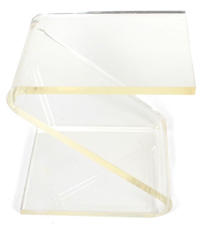 Cantilevered Lucite 'Z' Telephone Table by John Mascheroni