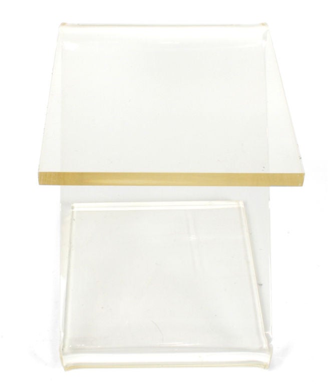 Cantilevered Lucite 'Z' Telephone Table by John Mascheroni at 1stDibs