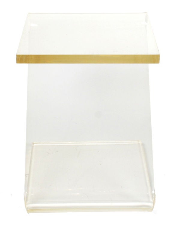 Cantilevered Lucite 'Z' Telephone Table by John Mascheroni at 1stDibs