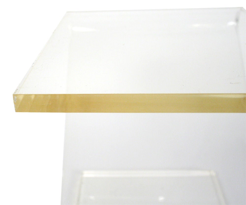Cantilevered Lucite 'Z' Telephone Table by John Mascheroni at 1stDibs