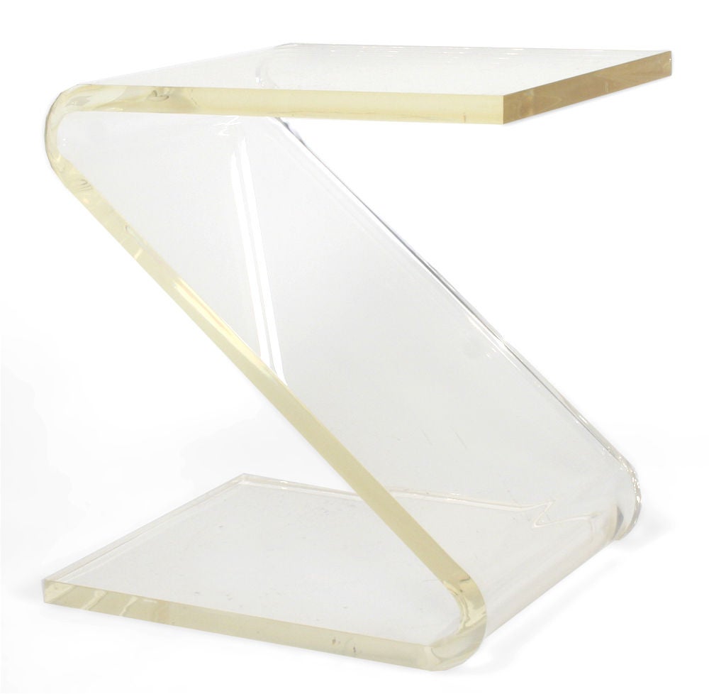 Cantilevered Lucite 'Z' Telephone Table by John Mascheroni at 1stDibs