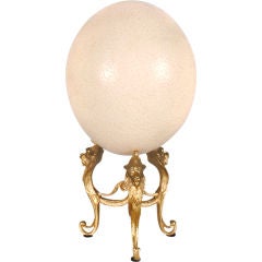Ostrich Egg on Tripod Stand