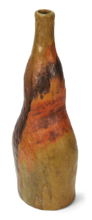 Mid-Century Modern Italian Earth Tone Glaze Bottle Vase by Marcello Fantoni for Raymor For Sale