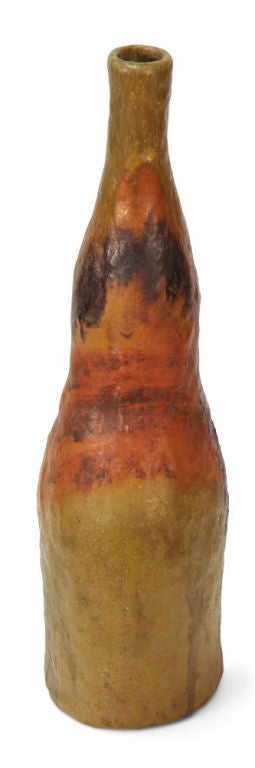 Italian Earth Tone Glaze Bottle Vase by Marcello Fantoni for Raymor In Excellent Condition For Sale In New York, NY