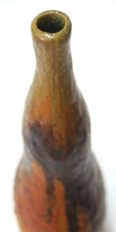 Italian Earth Tone Glaze Bottle Vase by Marcello Fantoni for Raymor For Sale 1