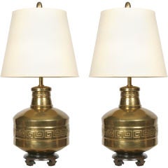 Pair of Brass Chinoiserie Table Lamps