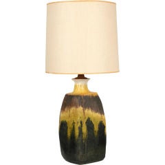 Earth Tone Drip Glaze Ceramic Table Lamp by Fantoni