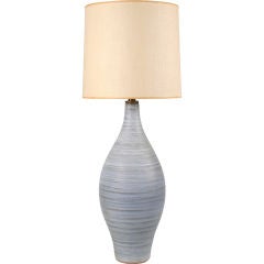 Striated Periwinkle Glaze Ceramic Table Lamp by Design Technics