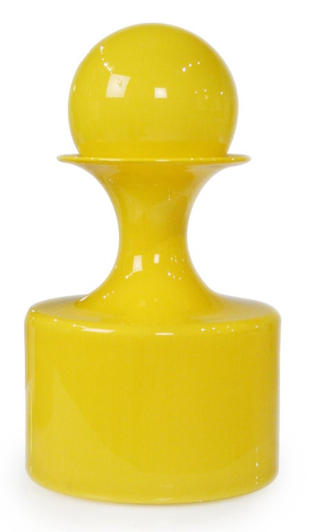 Mid-20th Century Danish Yellow and Green Cased Glass 'Gulvvase' Vases by Otto Brauer For Sale