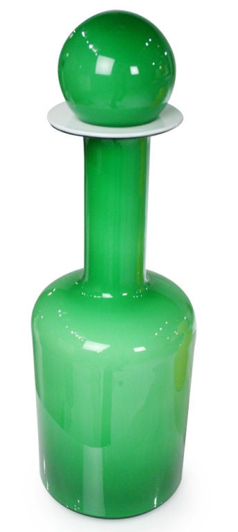Danish Yellow and Green Cased Glass 'Gulvvase' Vases by Otto Brauer For Sale 2