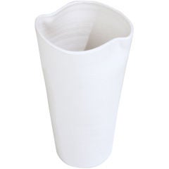Lyrical Tall White Glazed Ceramic Vase