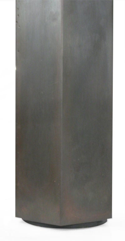 bronze column table lamp