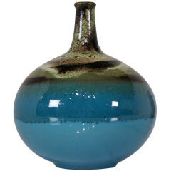 Aquamarine Ceramic Bud Vase for Raymor