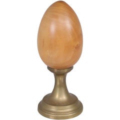 Turned Wooden Egg on Stand by Sarreid