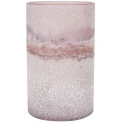 Cylindrical Scavo Glass Vase by Barbini 10