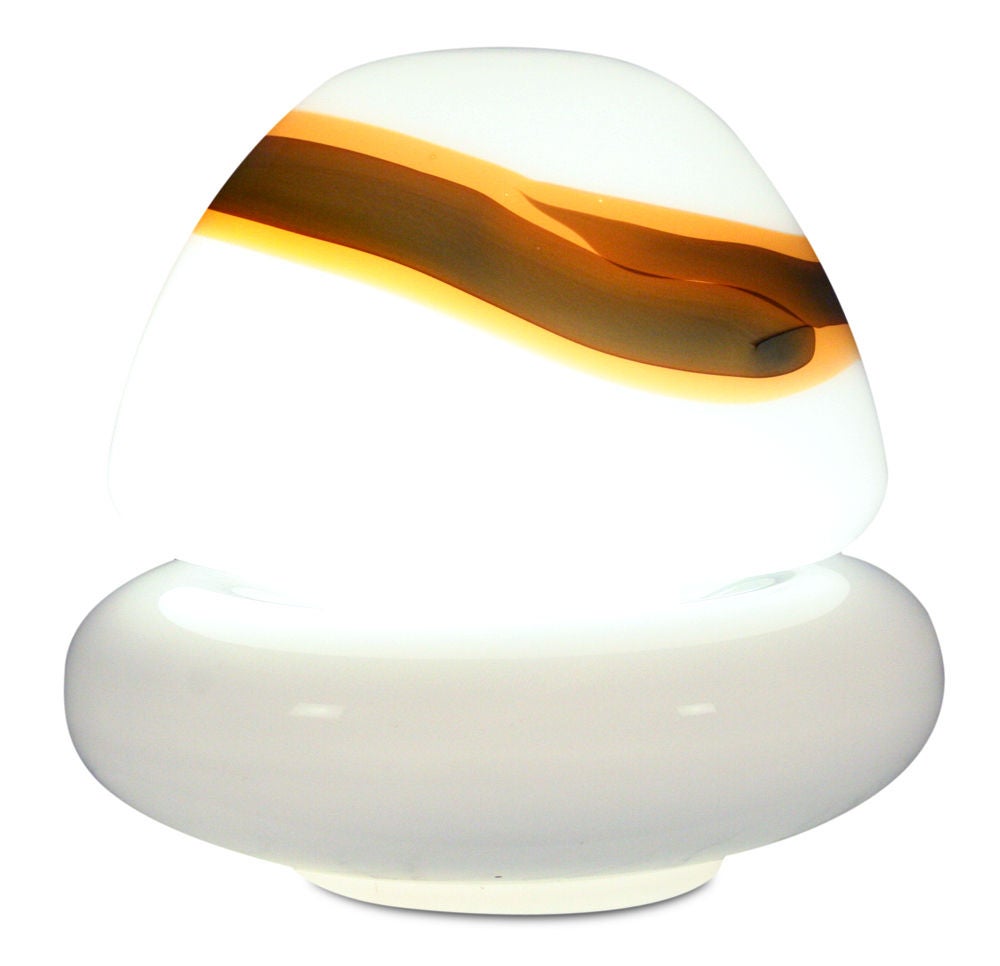 Mid-Century Modern Italian Handblown Murano Glass 'Mushroom' Table Lamp by Vistosi For Sale