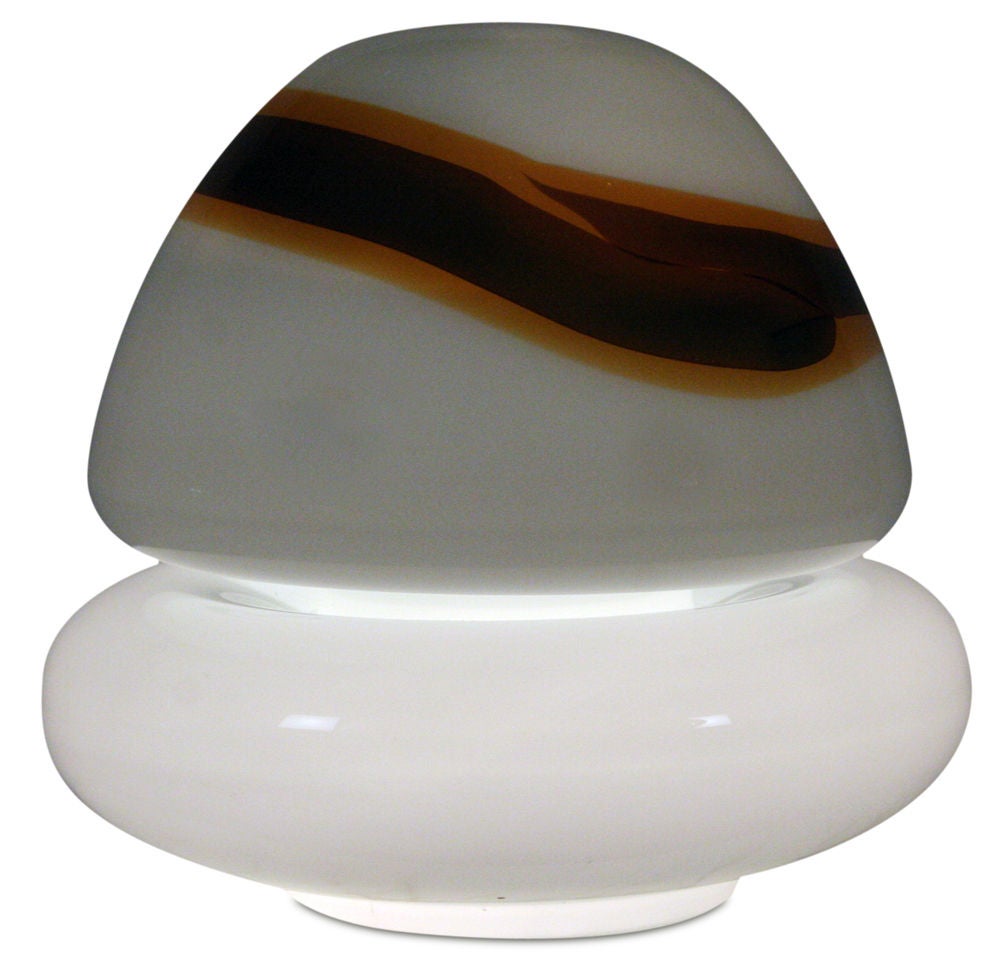 Mid-20th Century Italian Handblown Murano Glass 'Mushroom' Table Lamp by Vistosi For Sale