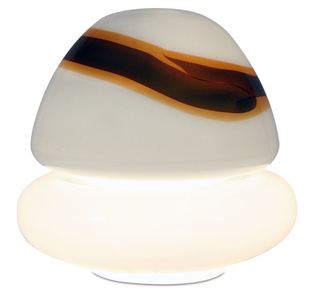 Italian Handblown Murano Glass 'Mushroom' Table Lamp by Vistosi For Sale 1