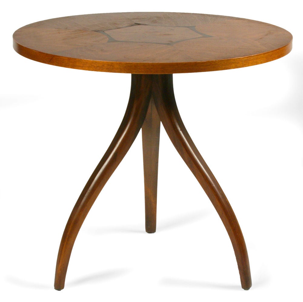 American Inlaid Topped Tripod Gueridon Table by Drexel