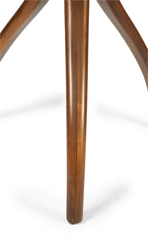 Walnut Inlaid Topped Tripod Gueridon Table by Drexel