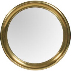 Circular Brass Framed Porthole Mirror by Mastercraft 8