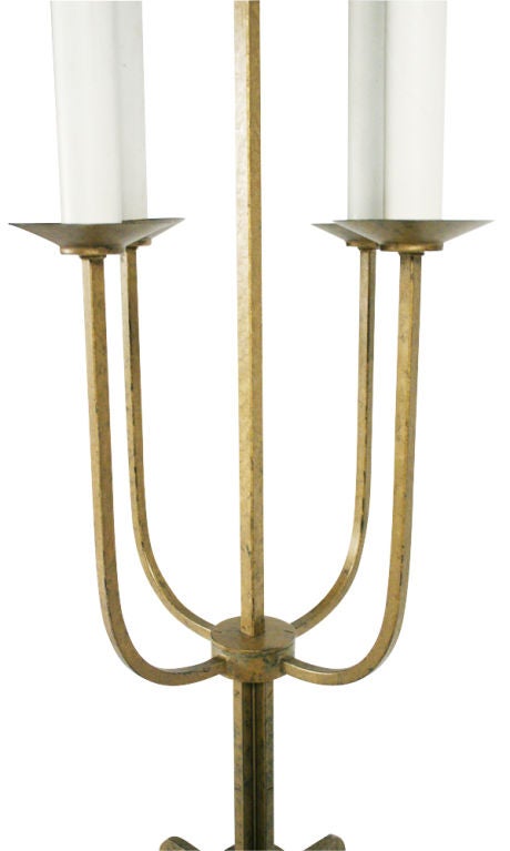 Gilt Wrought Iron Candelabra Floor Lamp by Tommi Parzinger For Sale 4