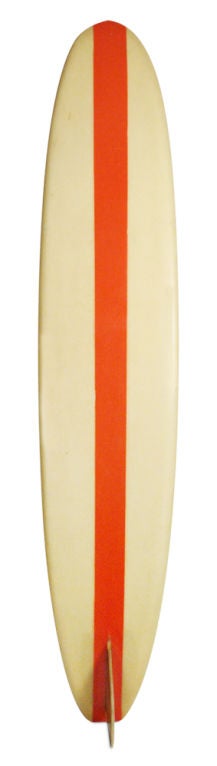 Surfs up! A killer longboard in the pop-out style of the early 1960s. Shaped in the revolutionary Pig form created by native Californian and father of the modern day surfboard, Dale 'Hawk' Velzy. The Velzy brand motto was 'The Surfboard of