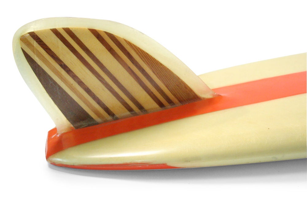 Mid-20th Century The Endless Summer Surfboard Longboard Pig Pop Out after Dale Velzy for Dextra