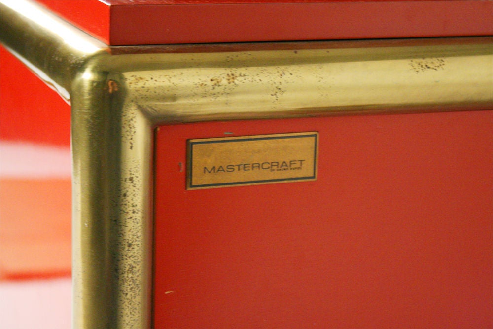 Pair of Cinnabar Lacquered End Tables by Mastercraft 4