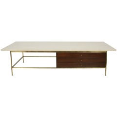 Italian Travertine Top Cocktail Table by Paul McCobb for Calvin 1