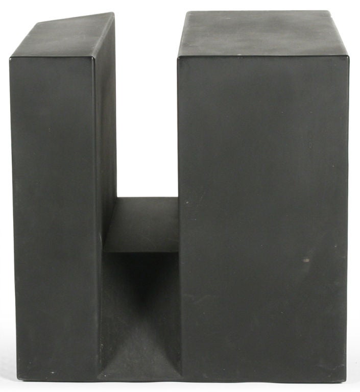 Minimalist American ‘Black Cube’ Aluminum Sculpture by Alfredo Halegua For Sale