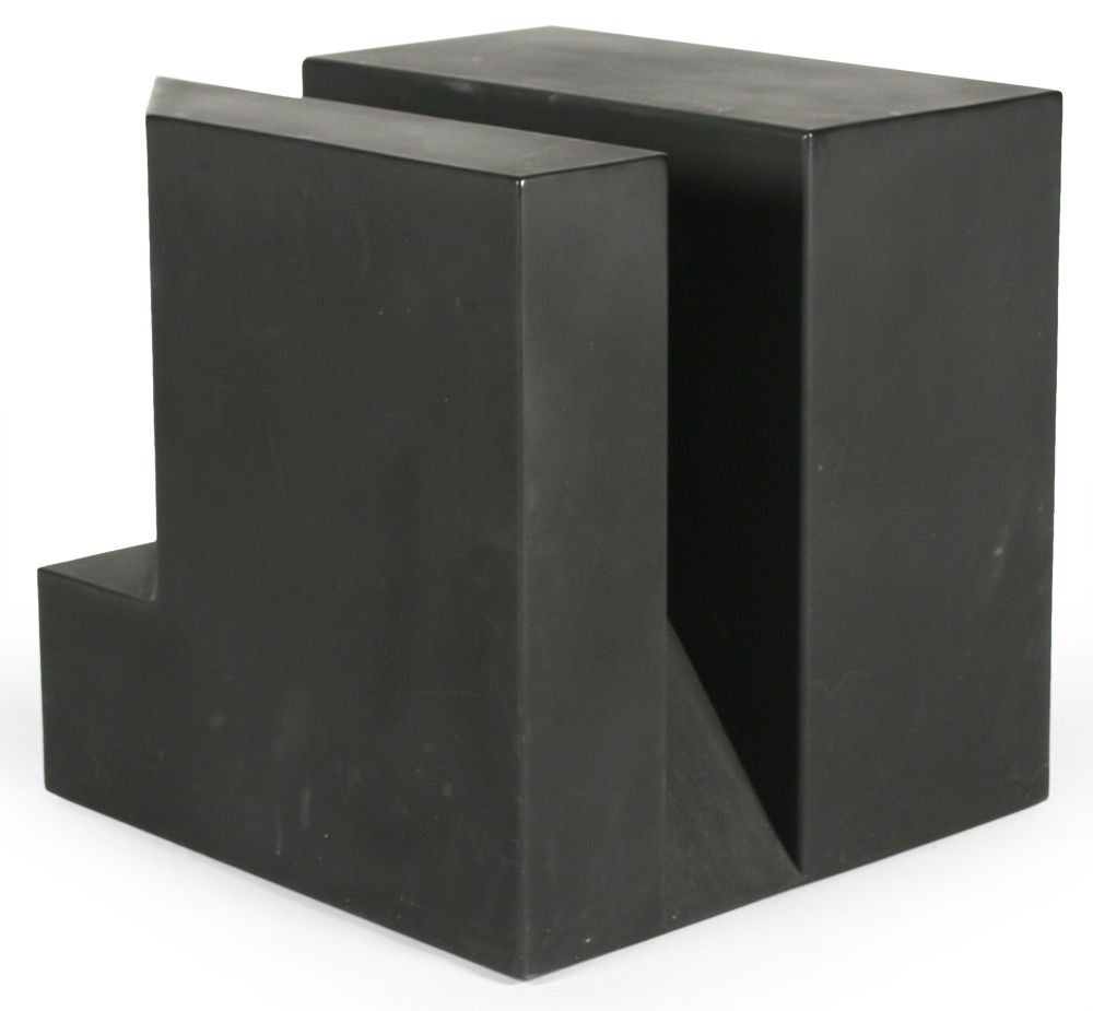 American ‘Black Cube’ Aluminum Sculpture by Alfredo Halegua In Excellent Condition For Sale In New York, NY