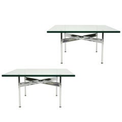 Pair of Polished Chrome Cocktail Tables by Laverne International