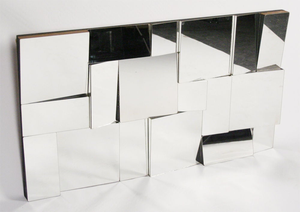 American Rare 'Slopes' Mirrored Wall Sculpture by Neal Small