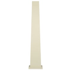 American Ivory Lacquered Backlit Obelisk Pedestal by Tommi Parzinger