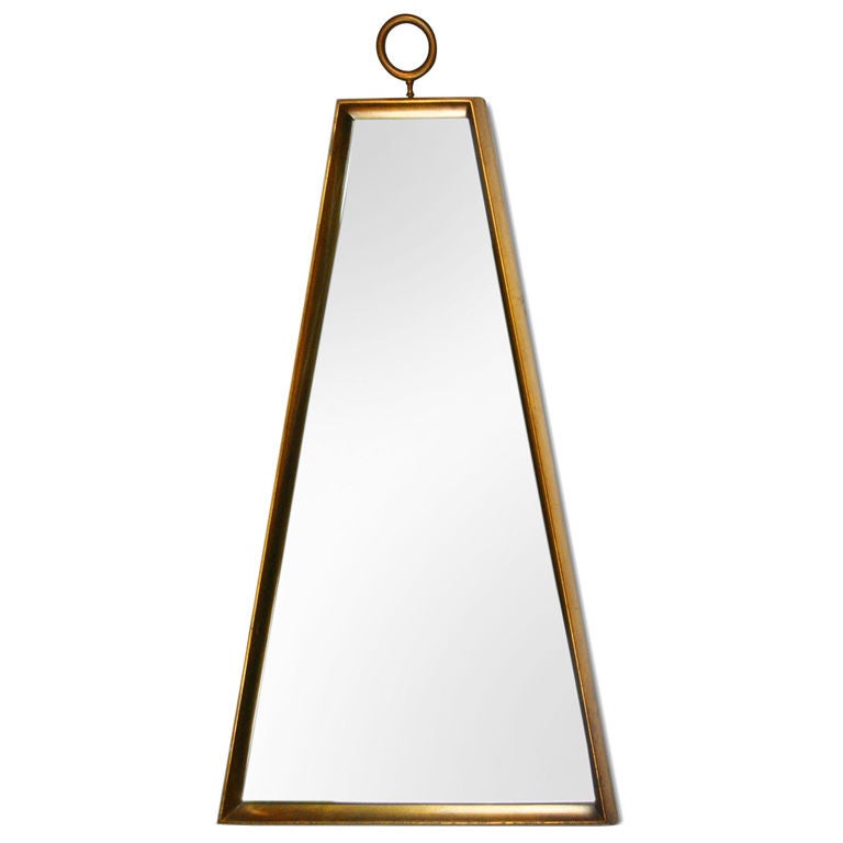American Trapezoidal Giltwood Frame Mirror after Tommi Parzinger For Sale