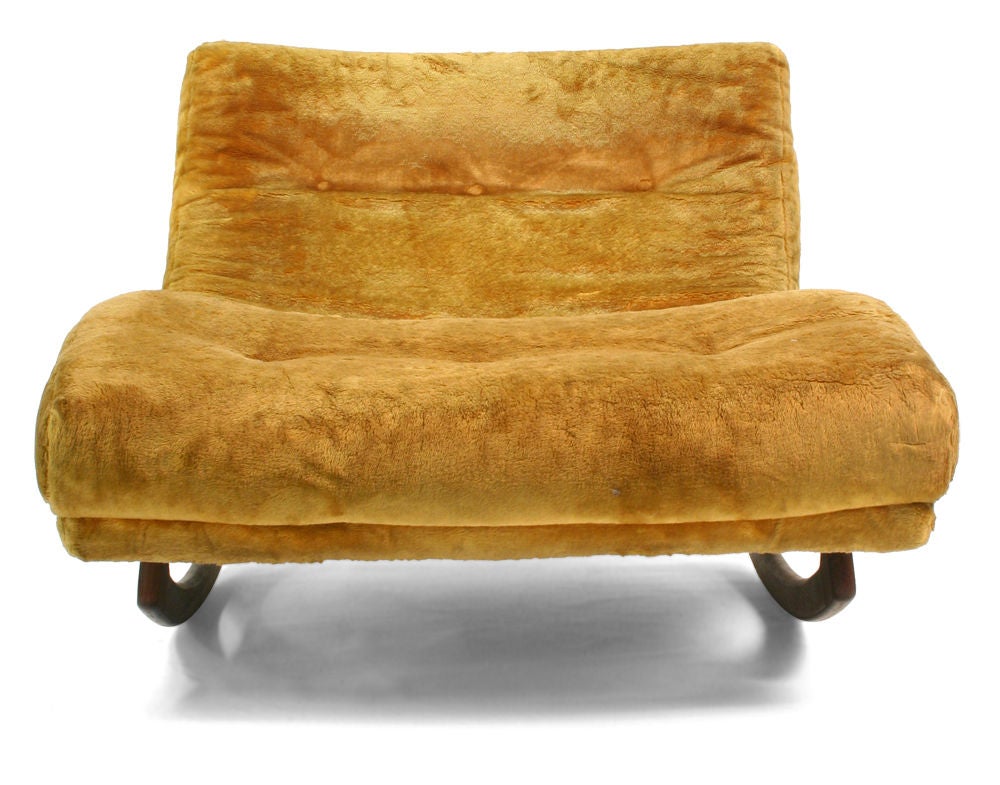 Mid-20th Century American Doublewide Rocking Chaise Longue by Adrian Pearsall for Craft Assoc. For Sale