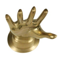 Vintage Cast Brass Open Hand Sculpture Glove Mold