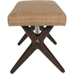 Trestle Base Upholstered Bench by Edward J Wormley for Dunbar