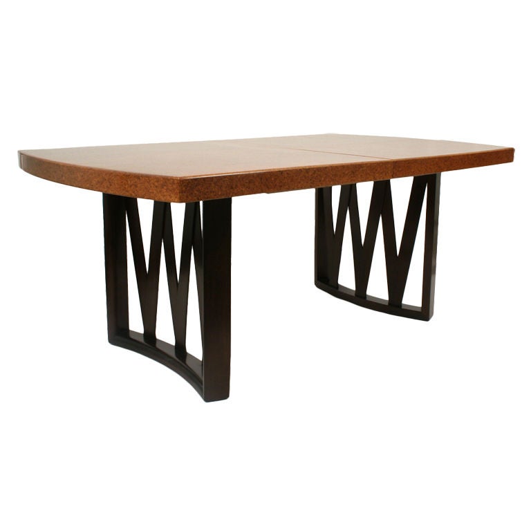 American Cork Top Dining Table by Paul Frankl for Johnson Furniture Co. For Sale