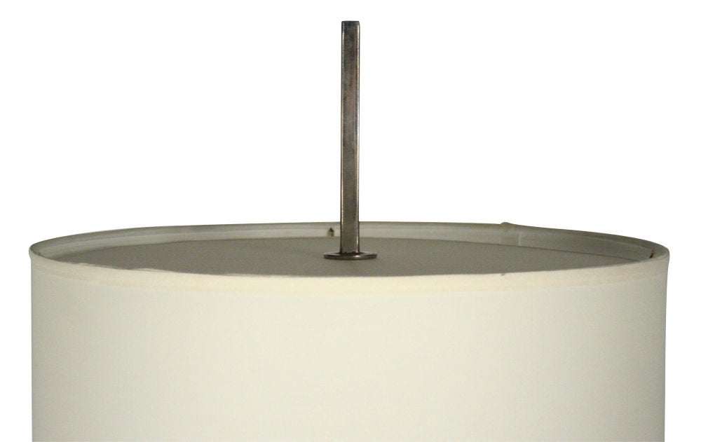 American Nickeled Steel Candelabra Floor Lamp by Tommi Parzinger For Sale