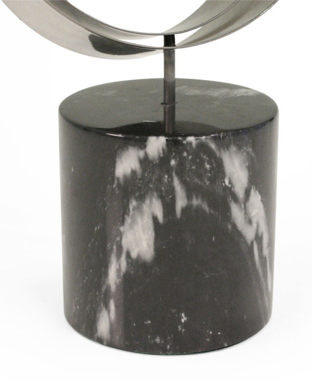 Satin Steel Ribbon Sculpture by Curtis Jere 4