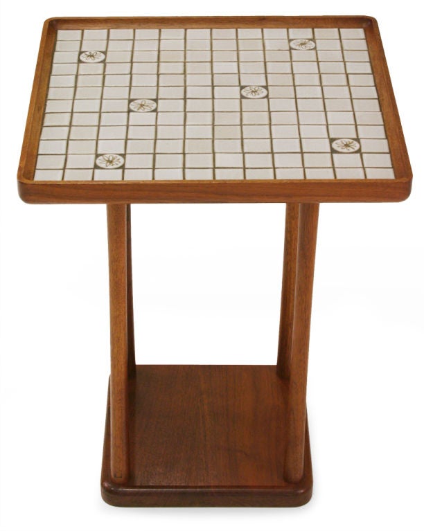square tile table
