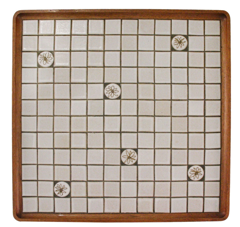American Square Tile Top Occasional Table by Gordon Martz For Sale