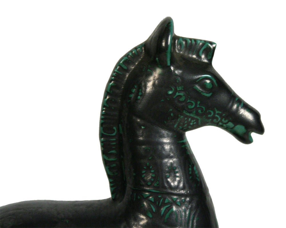 Mid-20th Century Sgraffito Ceramic Horse after Bitossi