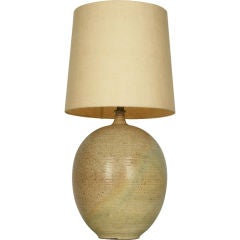 Oatmeal Glaze, Ribbed Ceramic Table Lamp by Lee Rosen