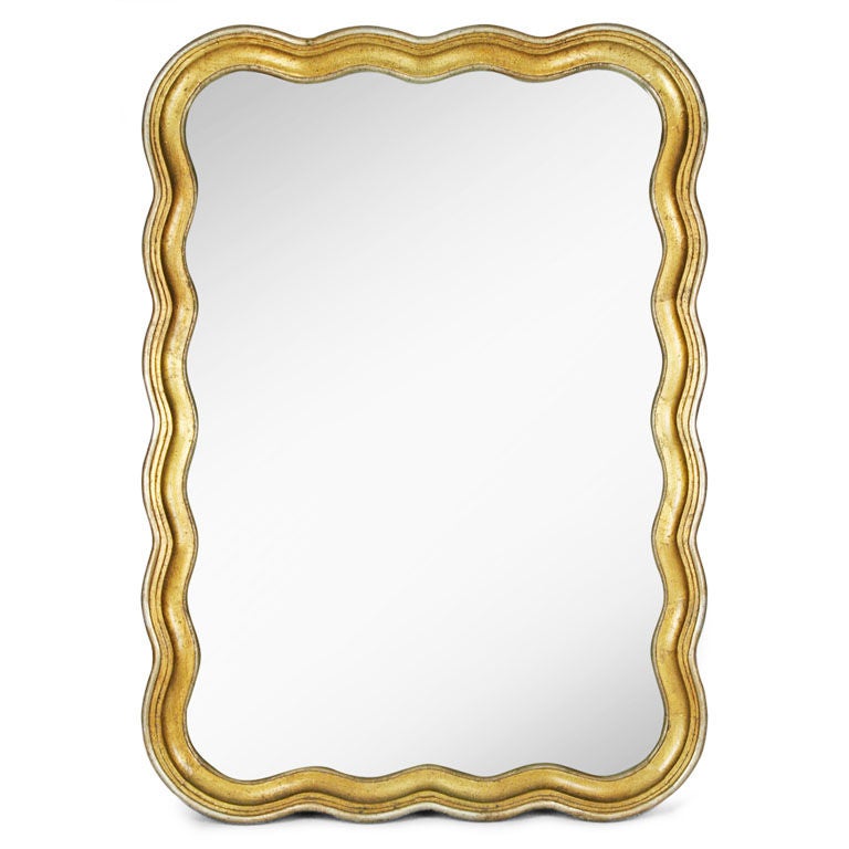 Gilt Wood Wave Frame Mirror at 1stdibs