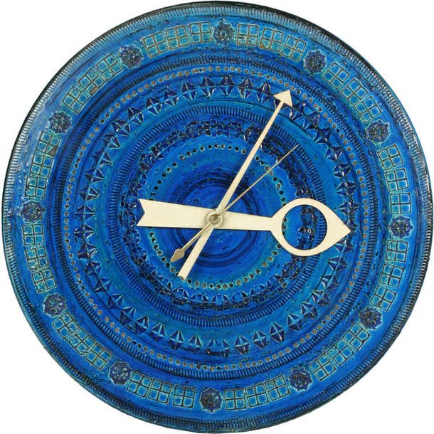 Azure Ceramic 'Meridian' Clock for Raymor at 1stDibs | azure wall clock ...