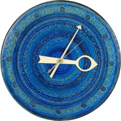 Azure Ceramic 'Meridian' Clock for Raymor