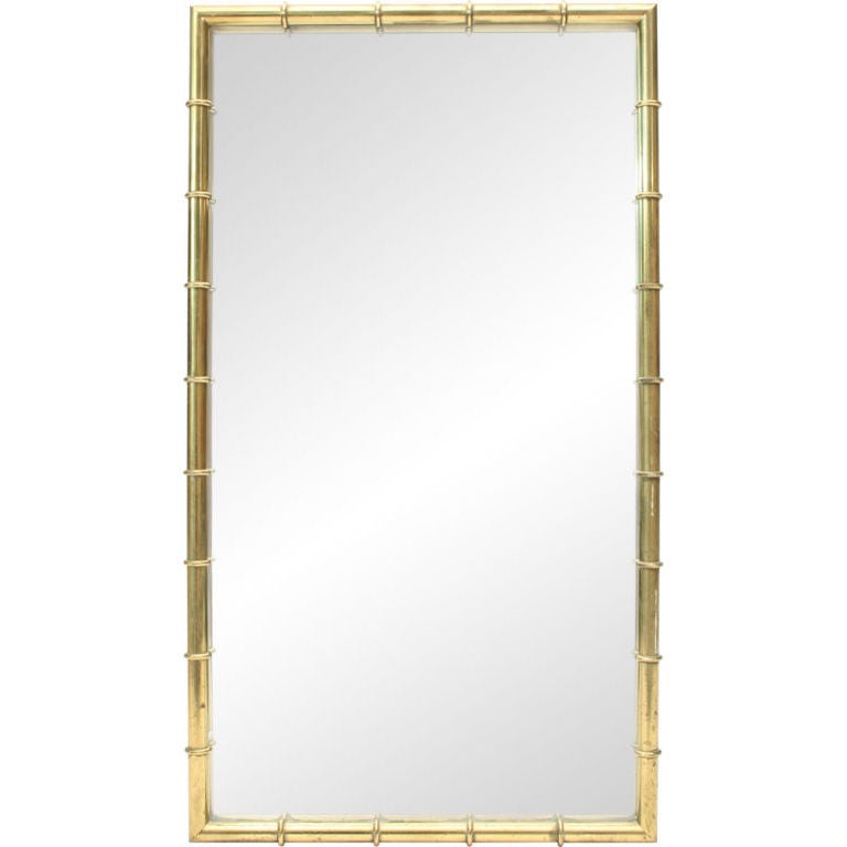 Vintage Brass Faux Bamboo Mirror at 1stDibs